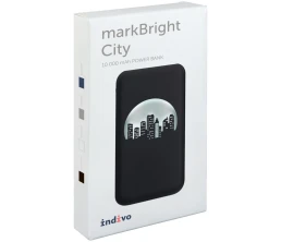 Аккумулятор с подсветкой markBright City, 10000 мАч, серый