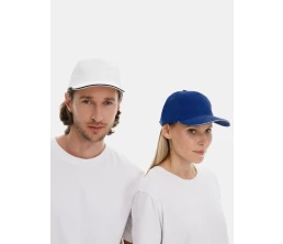 Бейсболка Long Beach, белая с темно-синим Бейсболка Long Beach, белая с темно-синим