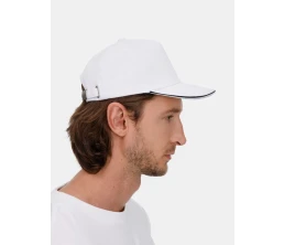 Бейсболка Long Beach, белая с темно-синим Бейсболка Long Beach, белая с темно-синим