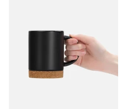 Кружка с пробковой подставкой Corky, черная