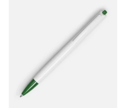 Ручка шариковая Tick, белая с зеленым
