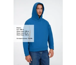 Худи оверсайз унисекс Tolla, синее (джинс)