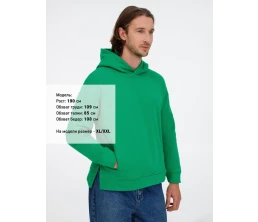 Худи оверсайз унисекс Tolla, зеленое