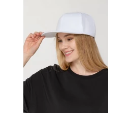 Бейсболка Snapback с прямым козырьком, белая