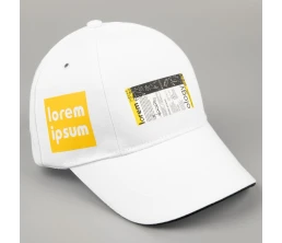 Бейсболка Canopy, белая с темно-синим кантом