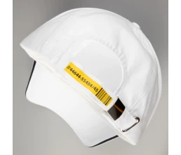 Бейсболка Canopy, белая с темно-синим кантом