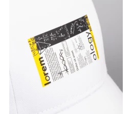 Бейсболка Canopy, белая с темно-синим кантом