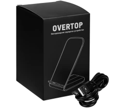 Беспроводное зарядное устройство с быстрой зарядкой Overtop, черное