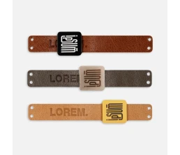 Лейбл кожаный Beta, XS, серый