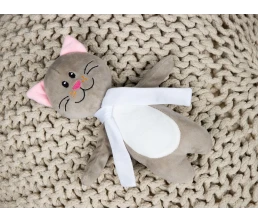 Мягкая игрушка Beastie Toys, котик с белым шарфом