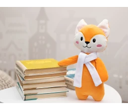 Мягкая игрушка Beastie Toys, лисенок с белым шарфом