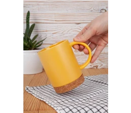 Кружка с пробковой подставкой Corky, желтая