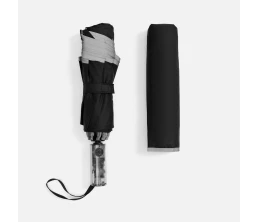 Зонт наоборот складной Futurum со светоотражающим кантом, черный