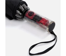 Зонт наоборот складной Futurum со светоотражающим кантом, черный