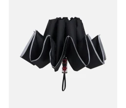 Зонт наоборот складной Futurum со светоотражающим кантом, черный