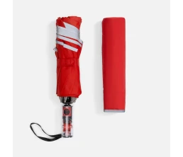 Зонт наоборот складной Futurum со светоотражающим кантом, красный