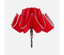 Зонт наоборот складной Futurum со светоотражающим кантом, красный