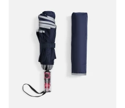 Зонт наоборот складной Futurum со светоотражающим кантом, темно-синий