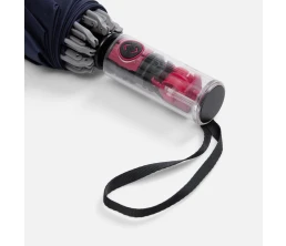 Зонт наоборот складной Futurum со светоотражающим кантом, темно-синий