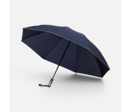 Зонт наоборот складной Futurum со светоотражающим кантом, темно-синий