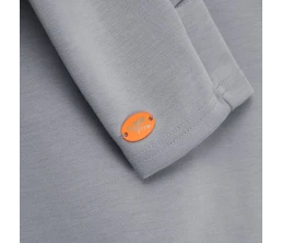 Шильдик металлический Alfa Oval, оранжевый неон