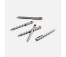 Ручка шариковая Prodir DS1 TMM Dot, серая с ярко-зеленым