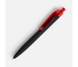 Ручка шариковая Prodir QS01 PRT-T Soft Touch, черная с красным