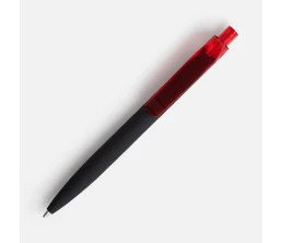 Ручка шариковая Prodir QS01 PRT-T Soft Touch, черная с красным