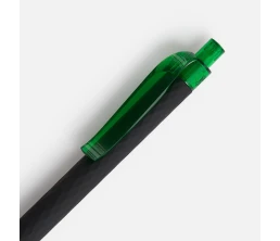 Ручка шариковая Prodir QS01 PRT-T Soft Touch, черная с зеленым