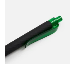 Ручка шариковая Prodir QS01 PRT-T Soft Touch, черная с зеленым
