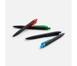Ручка шариковая Prodir QS01 PRT-T Soft Touch, черная с зеленым