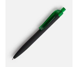 Ручка шариковая Prodir QS01 PRT-T Soft Touch, черная с зеленым