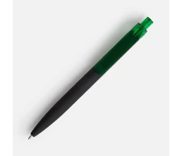 Ручка шариковая Prodir QS01 PRT-T Soft Touch, черная с зеленым