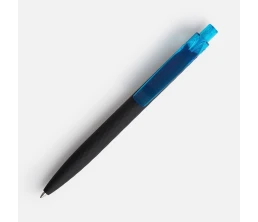Ручка шариковая Prodir QS01 PRT-T Soft Touch, черная с голубым