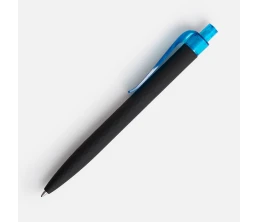 Ручка шариковая Prodir QS01 PRT-T Soft Touch, черная с голубым