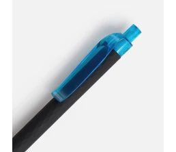 Ручка шариковая Prodir QS01 PRT-T Soft Touch, черная с голубым
