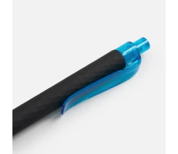 Ручка шариковая Prodir QS01 PRT-T Soft Touch, черная с голубым