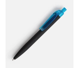 Ручка шариковая Prodir QS01 PRT-T Soft Touch, черная с голубым