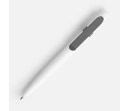 Ручка шариковая Prodir DS5 TSM Metal Clip, белая с серым