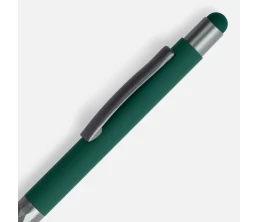 Ручка шариковая Digit Soft Touch со стилусом, зеленая