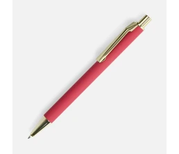 Ручка шариковая Lobby Soft Touch Gold, красная