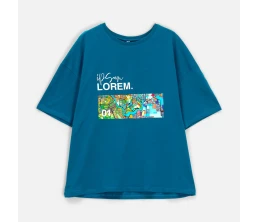 Футболка унисекс оверсайз Crosstown, бирюзовая (морская волна)