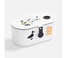 Ланчбокс Lunch Break, белый с черным