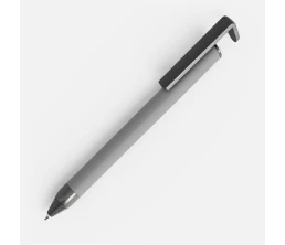 Ручка шариковая Standic с подставкой для телефона, серая