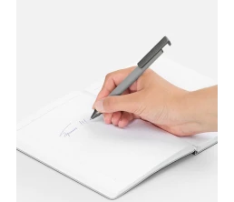 Ручка шариковая Standic с подставкой для телефона, серая