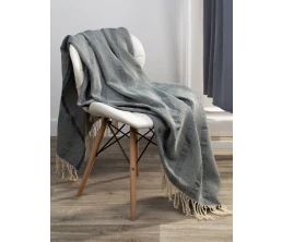 Плед «Сенеж», серо-синий