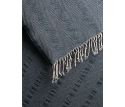 Плед «Сенеж», серо-синий