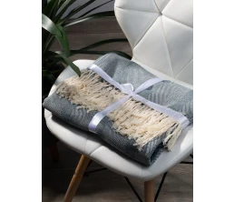 Плед «Сенеж», серо-синий