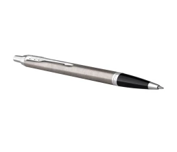 Ручка шариковая Parker IM Essential Stainless Steel CT, серебристая с черным