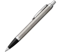 Ручка шариковая Parker IM Essential Stainless Steel CT, серебристая с черным